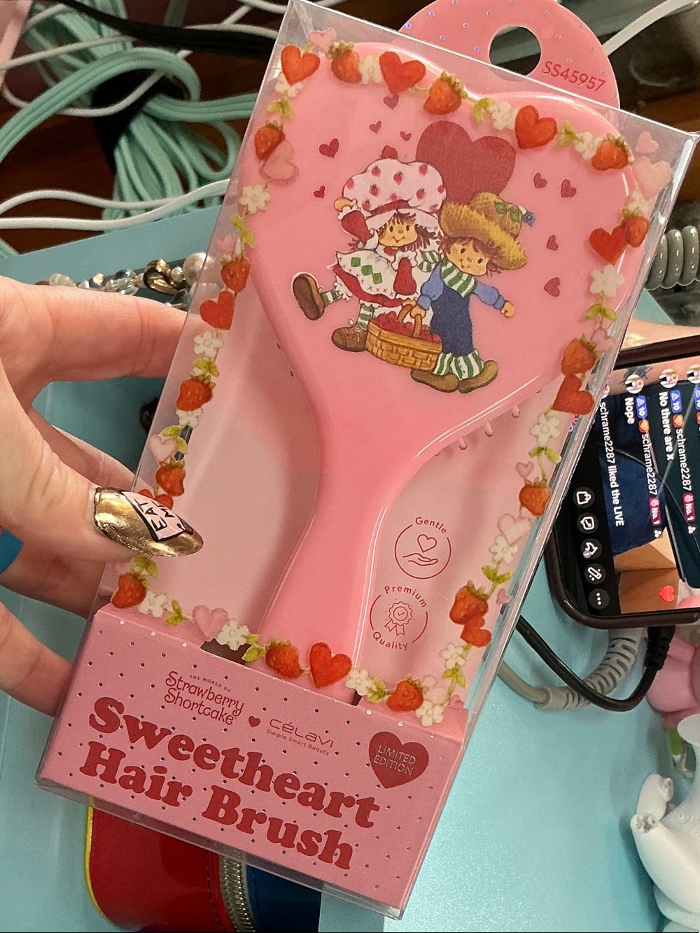 Strawberry Shortcake Sweetheart Pink Hair Brush